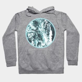 blue white water wave design Hoodie